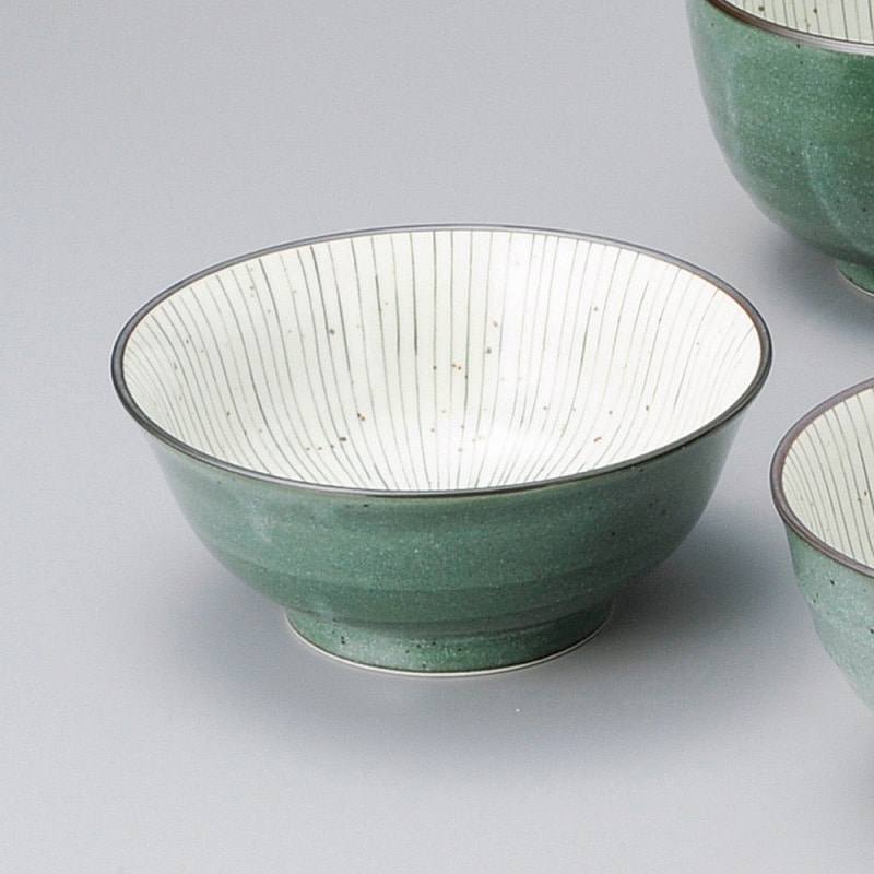 金正陶器 ｸﾞﾘｰﾝ十草6.0高台反丼 1個（ご注文単位1個）【直送品】