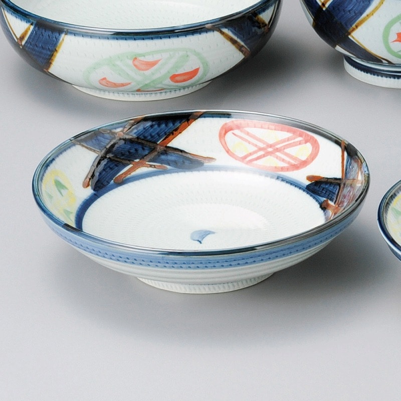 金正陶器 三彩丸紋7.5多用皿 1個（ご注文単位1個）【直送品】