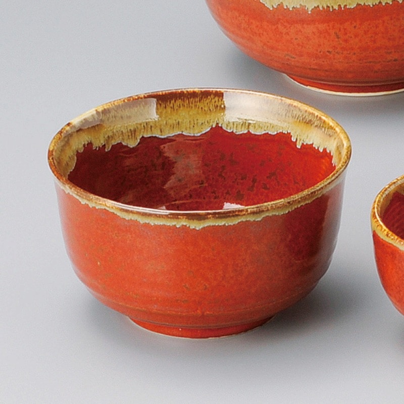金正陶器 朱赤茶流し5.0多用丼 1個（ご注文単位1個）【直送品】