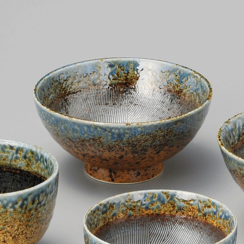 金正陶器 民芸藍流し6.5麺丼 1個（ご注文単位1個）【直送品】