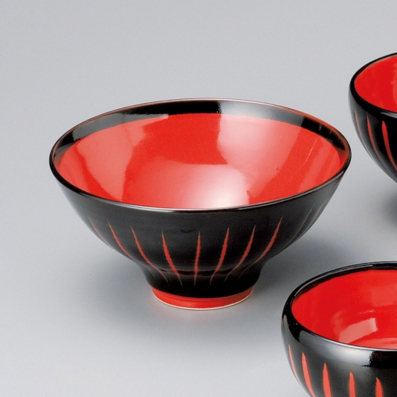 金正陶器 紅十草盃型高台反7.0丼 1個(ご注文単位1個)【直送品】