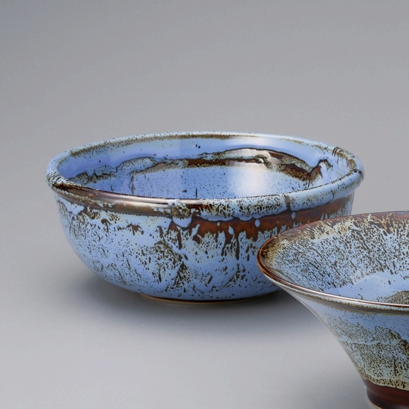 金正陶器 アメ釉ブルー7.0ボール 1個(ご注文単位1個)【直送品】