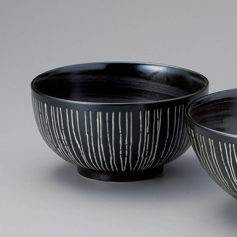 金正陶器 彫十草黒お好丼(小) 1個(ご注文単位1個)【直送品】