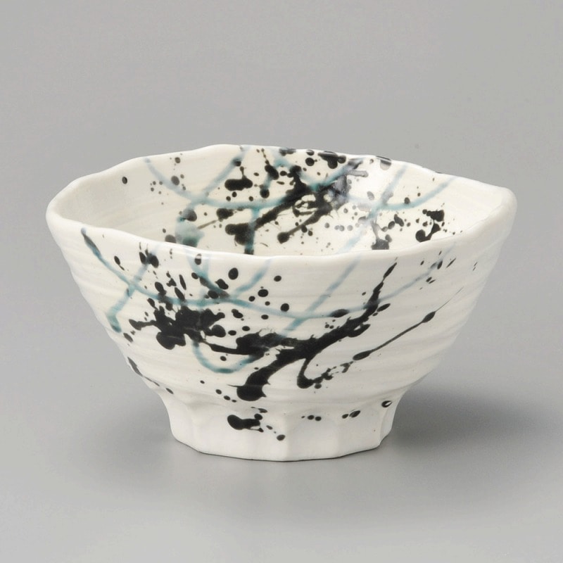 金正陶器 粉引墨吹5.5三ツ押丼 1個(ご注文単位1個)【直送品】