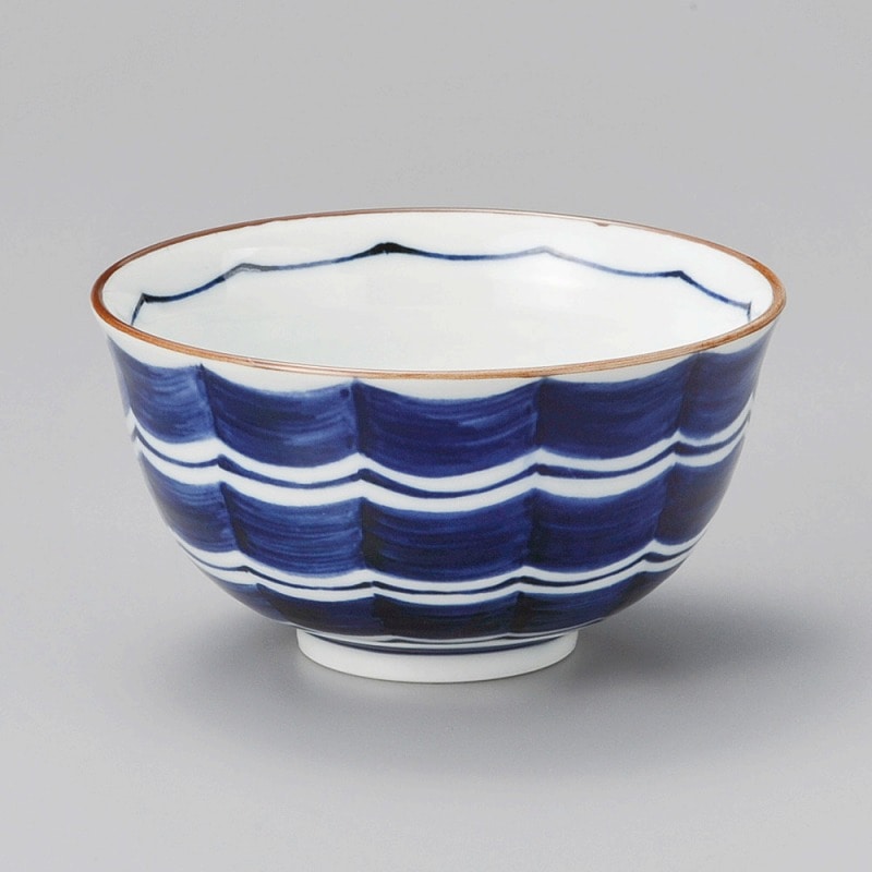 金正陶器 縞波ぶっかけ丼 1個(ご注文単位1個)【直送品】