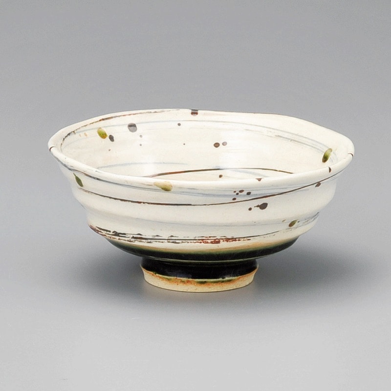 金正陶器 織部スパイラル飯碗(小) 1個(ご注文単位1個)【直送品】