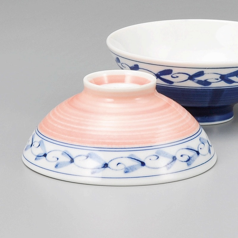 金正陶器 渕唐草ピンク巻茶碗 1個(ご注文単位1個)【直送品】