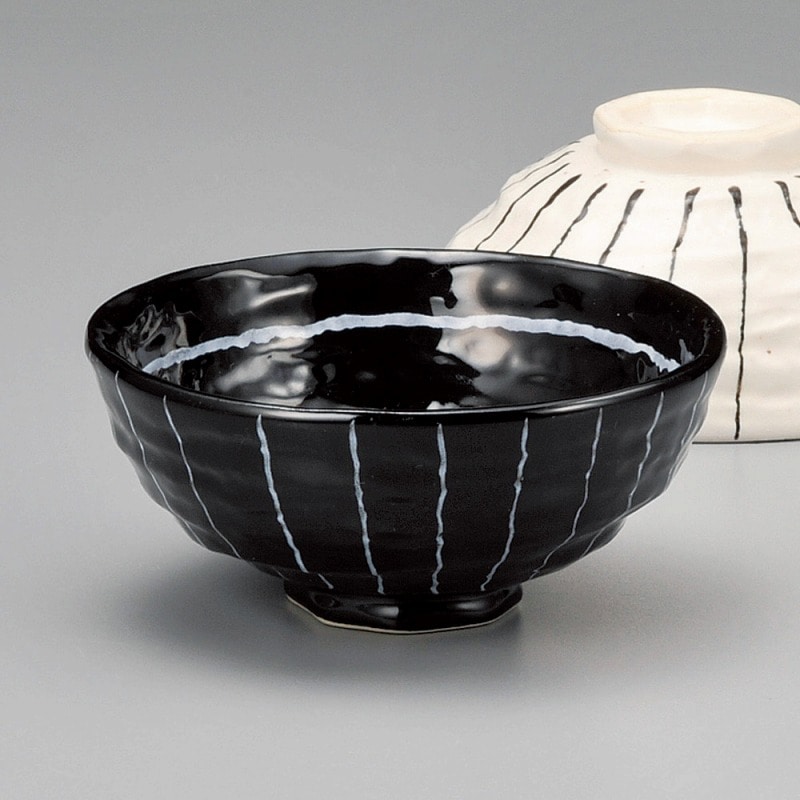 金正陶器 白黒十草茶碗(黒) 1個(ご注文単位1個)【直送品】