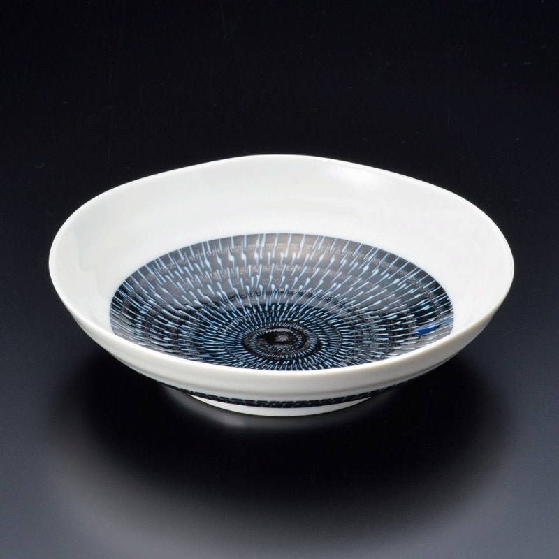 金正陶器 藍飛びｶﾝﾅ麺皿 1個（ご注文単位1個）【直送品】