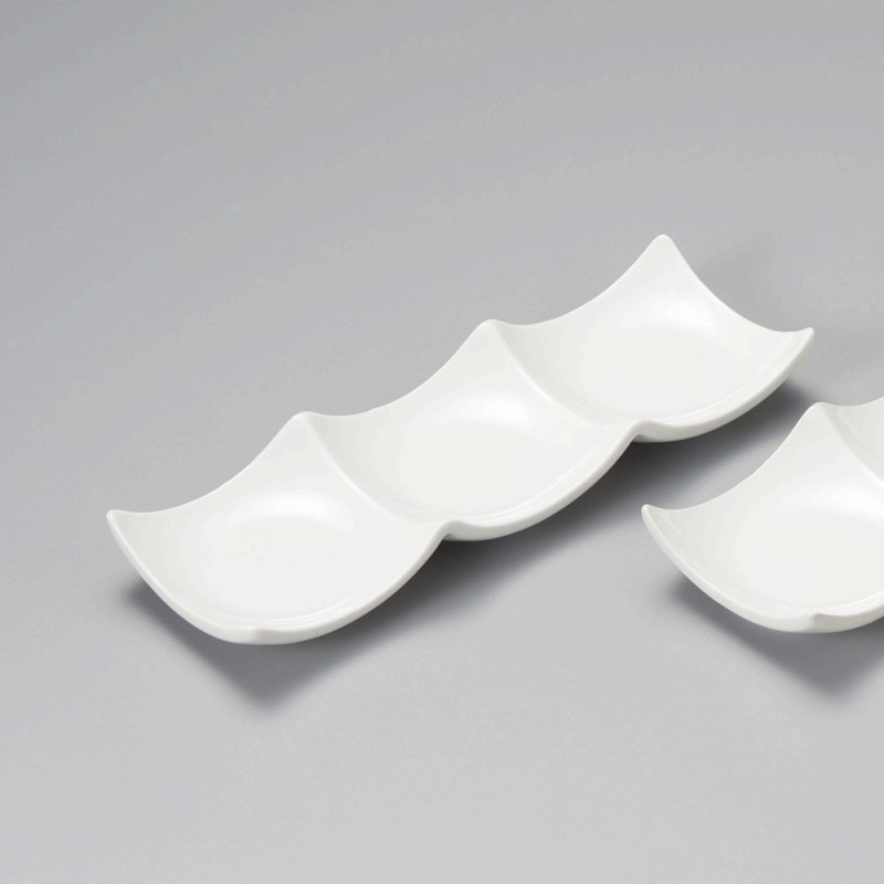 金正陶器 白磁デューク3品皿 1個(ご注文単位1個)【直送品】