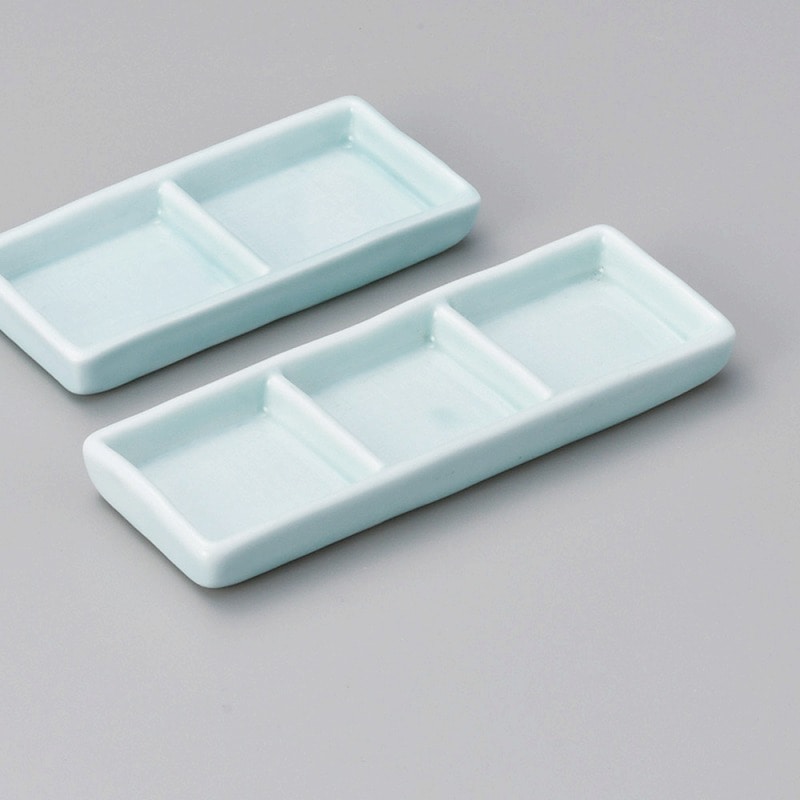 金正陶器 青磁三品盛 1個（ご注文単位1個）【直送品】