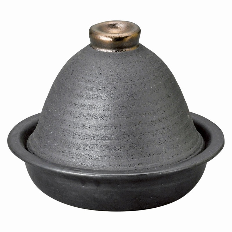 金正陶器 黒金彩タジン鍋(中) 1個(ご注文単位1個)【直送品】