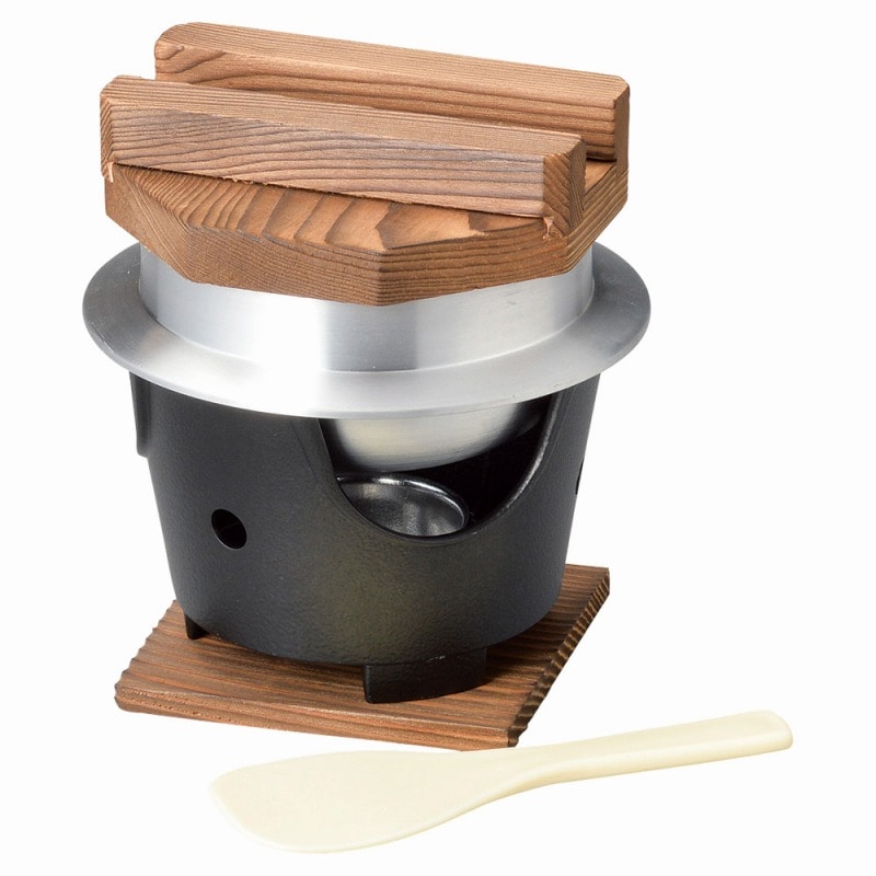 金正陶器 お釜黒丸こんろｾｯﾄ(中)(0.7合)(M10-209) 1個（ご注文単位1個）【直送品】