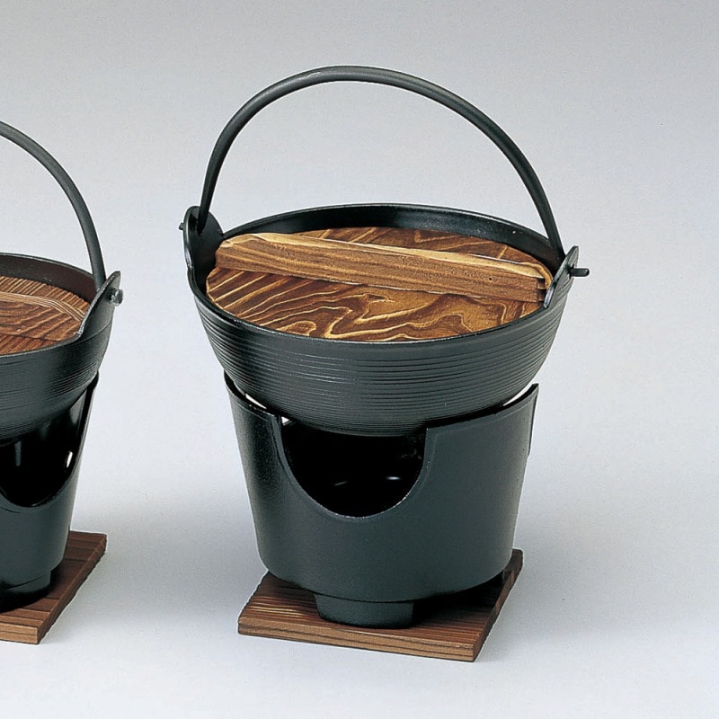 金正陶器 コンロセット(中)黒 1個 ※コンロ/火入れ/敷板のみ(ご注文単位1個)【直送品】