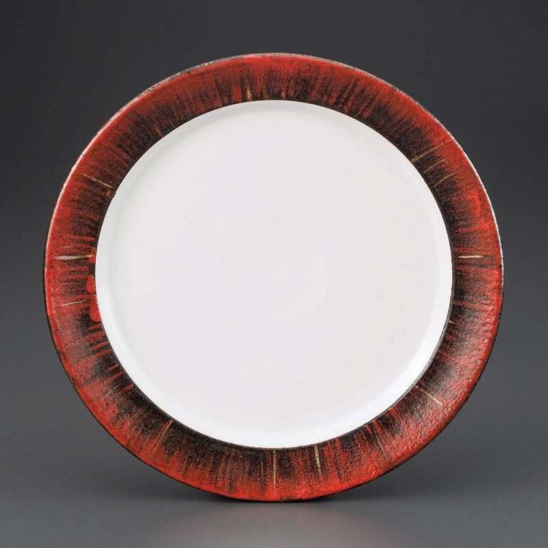 金正陶器 掻落赤柚子7.5皿 1個（ご注文単位1個）【直送品】