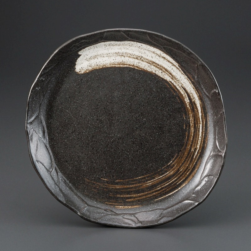 金正陶器 栗色刷毛目塗り壁パスタ皿 1個(ご注文単位1個)【直送品】