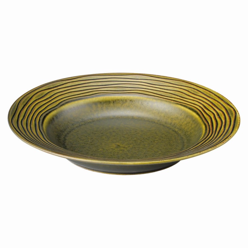 金正陶器 プレーリーグリーン25.5cmリムスープボウル 1個(ご注文単位1個)【直送品】