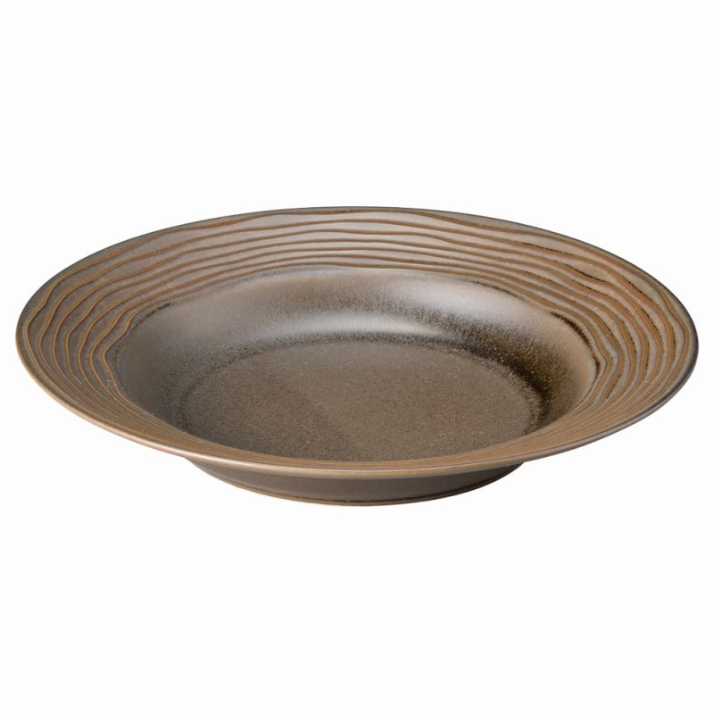 金正陶器 グラヴェール ラバブラウン25.5cmリムスープボウル 1個(ご注文単位1個)【直送品】