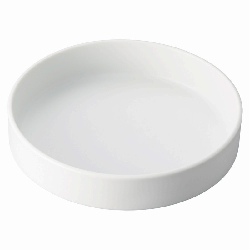 金正陶器 硬質･結晶･白ﾏｯﾄ20cm(深)切立皿 1個（ご注文単位1個）【直送品】