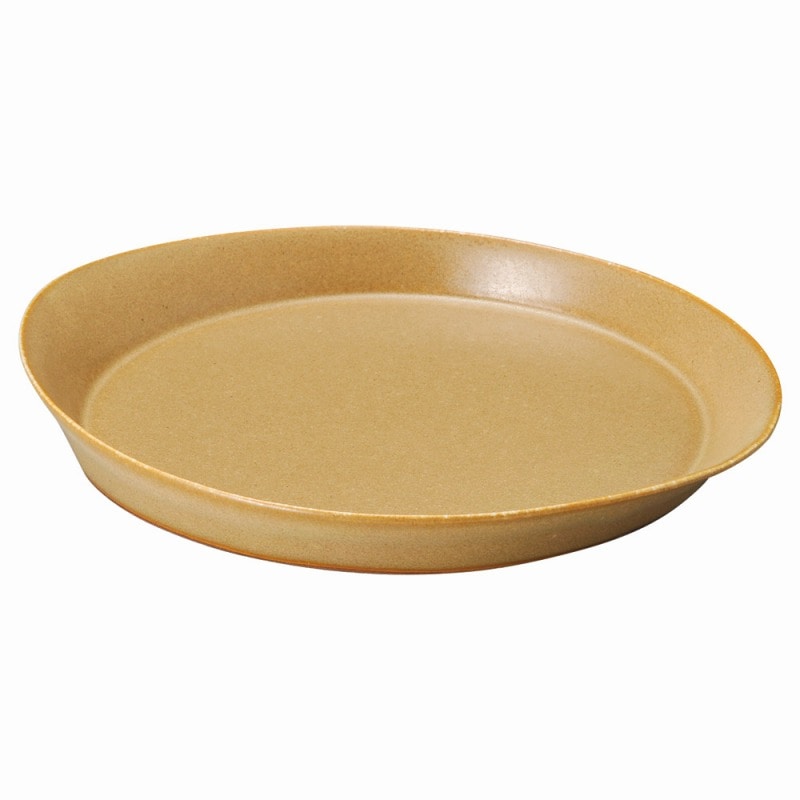 金正陶器 YMﾍﾞｰｼﾞｭ反り楕円ﾌﾟﾚｰﾄ 大 1個（ご注文単位1個）【直送品】