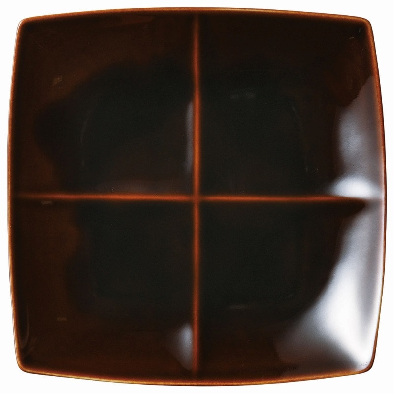 金正陶器 フリート4プレート(アメ釉) 1個(ご注文単位1個)【直送品】