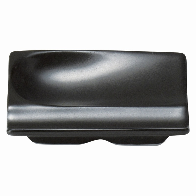 金正陶器 YK箸置き小皿黒マット 1個(ご注文単位1個)【直送品】