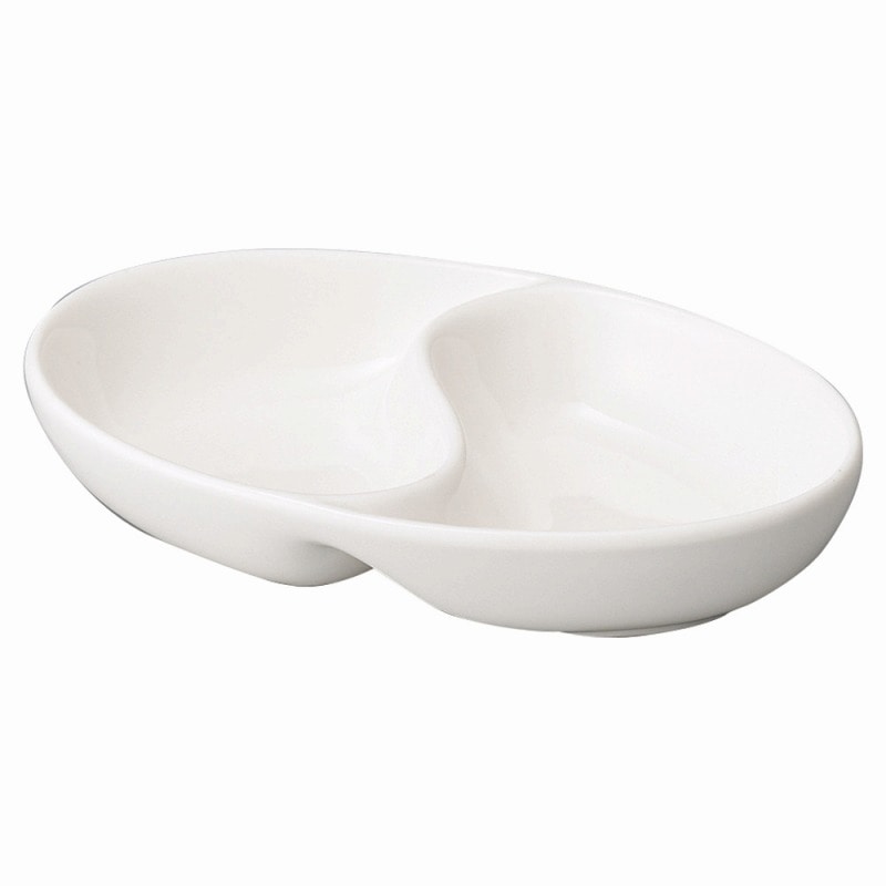 金正陶器 NBスタック楕円二ツ仕切皿 1個(ご注文単位1個)【直送品】