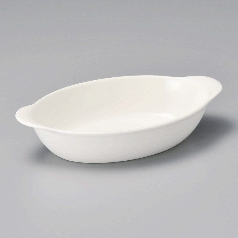 金正陶器 ホワイトオーバルグラタン 大 1個(ご注文単位1個)【直送品】