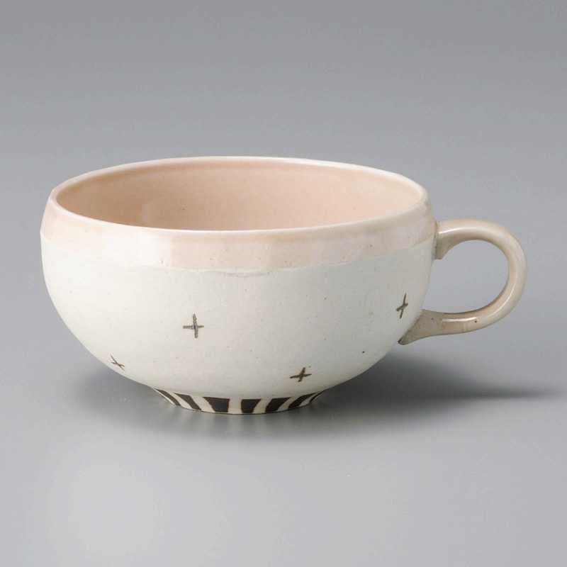 金正陶器 春花スープカップ(ピンク) 1個(ご注文単位1個)【直送品】