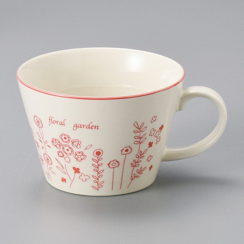 金正陶器 フローラルガーデン(RD)片手スープ碗 1個(ご注文単位1個)【直送品】