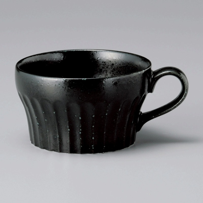 金正陶器 黒ガラスマットシェイプスープ 1個(ご注文単位1個)【直送品】