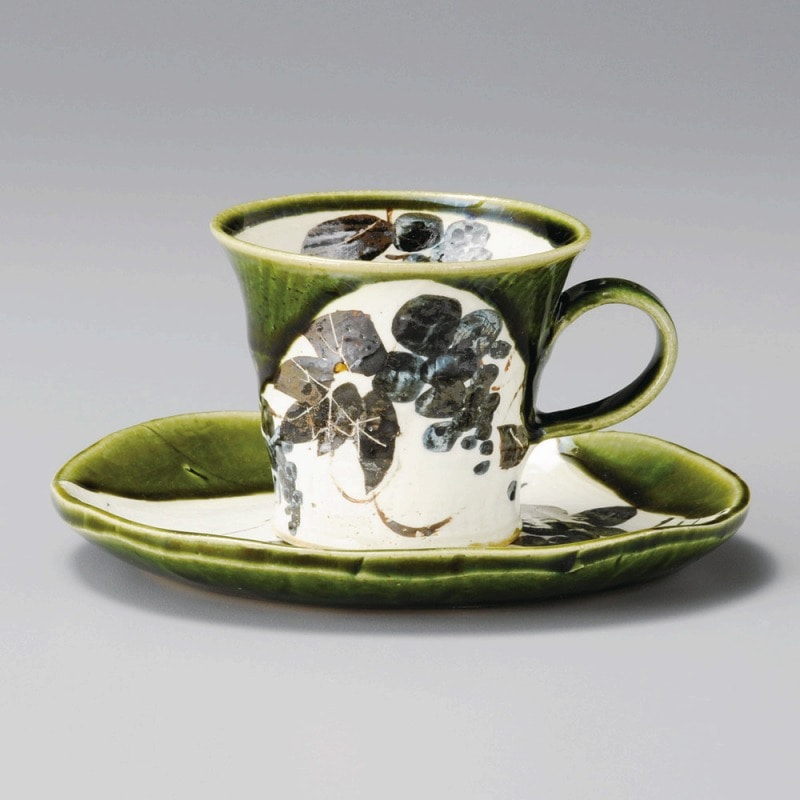 金正陶器 織部ぶどうｺｰﾋｰ受皿 1個 ※ソーサー単品のみ（ご注文単位1個）【直送品】