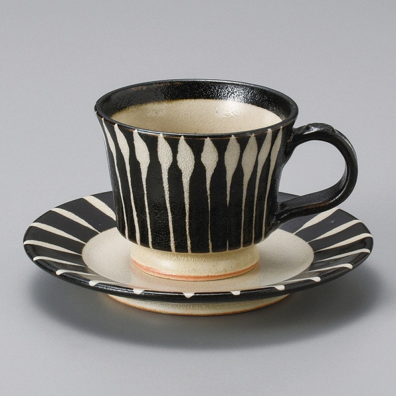 金正陶器 黒十草ｺｰﾋｰ碗 1個 ※カップ単品のみ（ご注文単位1個）【直送品】