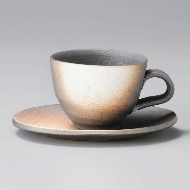 金正陶器 白ぼかし小花ｺｰﾋｰ碗 1個 ※カップ単品のみ（ご注文単位1個）【直送品】