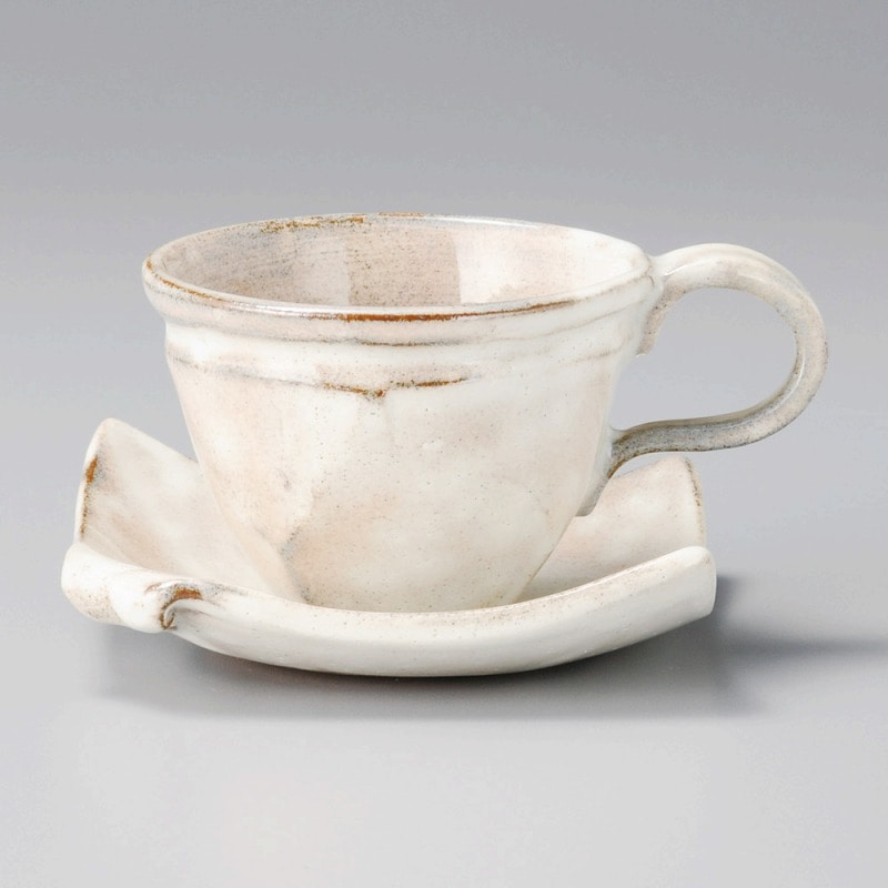 金正陶器 御本手(粉引)コーヒー受皿 1個 ※ソーサー単品のみ(ご注文単位1個)【直送品】