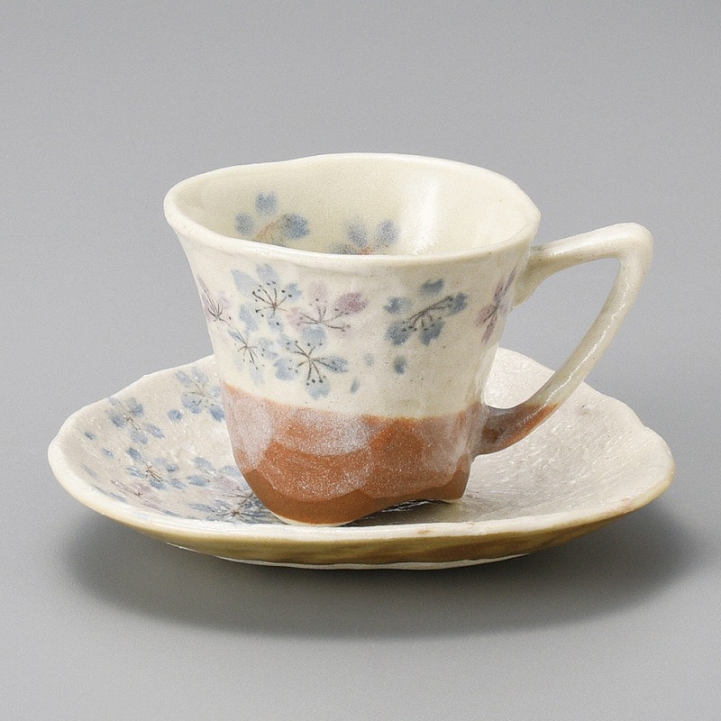 金正陶器 平安桜(青)ｺｰﾋｰ碗 1個 ※カップ単品のみ（ご注文単位1個）【直送品】