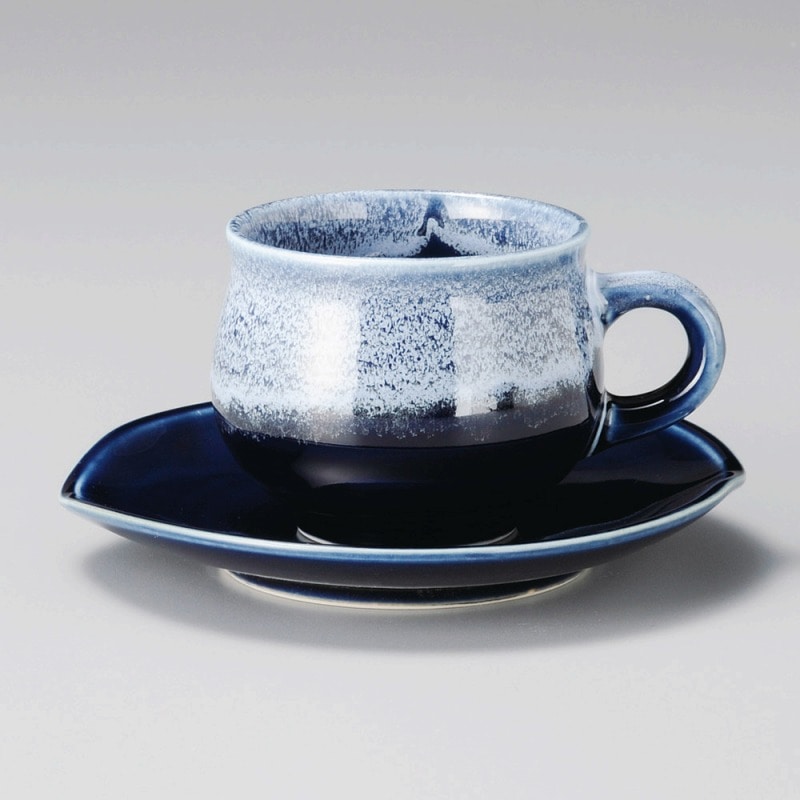 金正陶器 紺流しｺｰﾋｰ碗 1個 ※カップ単品のみ（ご注文単位1個）【直送品】