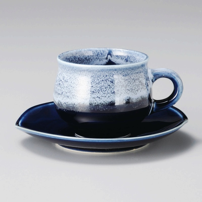 金正陶器 紺流しｺｰﾋｰ受皿 1個 ※ソーサー単品のみ（ご注文単位1個）【直送品】