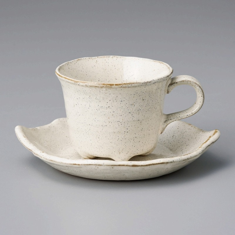 金正陶器 白伊賀木葉ｺｰﾋｰ碗 1個 ※カップ単品のみ（ご注文単位1個）【直送品】