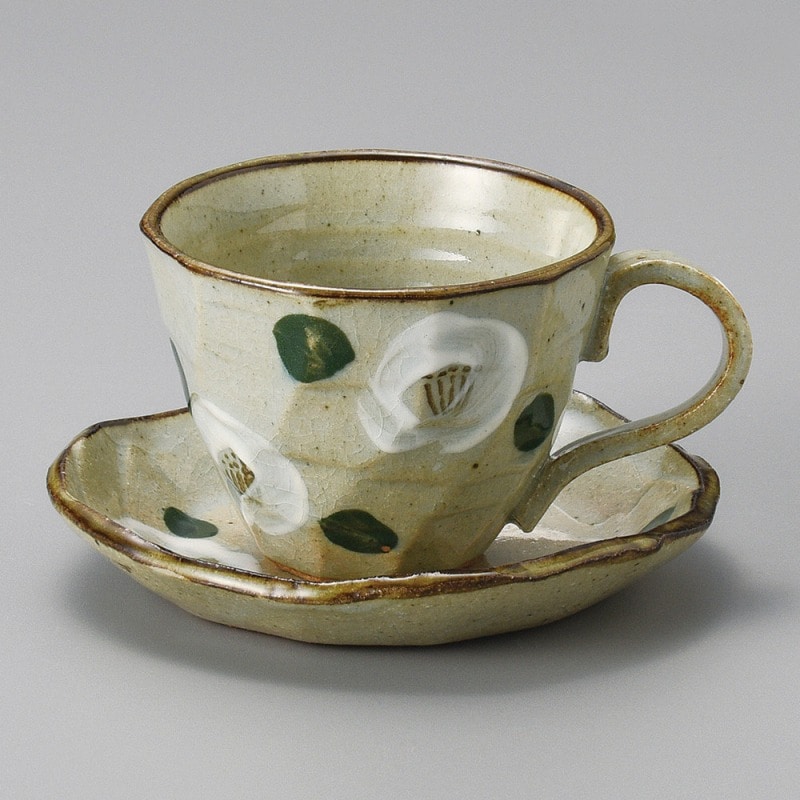 金正陶器 椿ﾛｯｸｺｰﾋｰ皿 1個 ※ソーサー単品のみ（ご注文単位1個）【直送品】