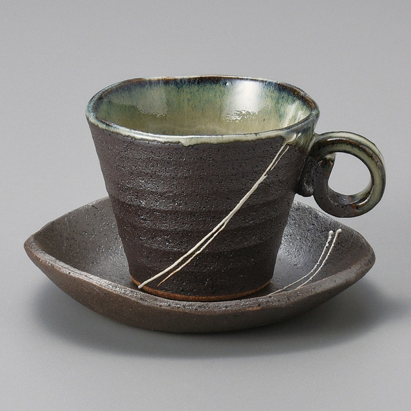 金正陶器 黒流星さざ波ｺｰﾋｰ皿 1個 ※ソーサー単品のみ（ご注文単位1個）【直送品】