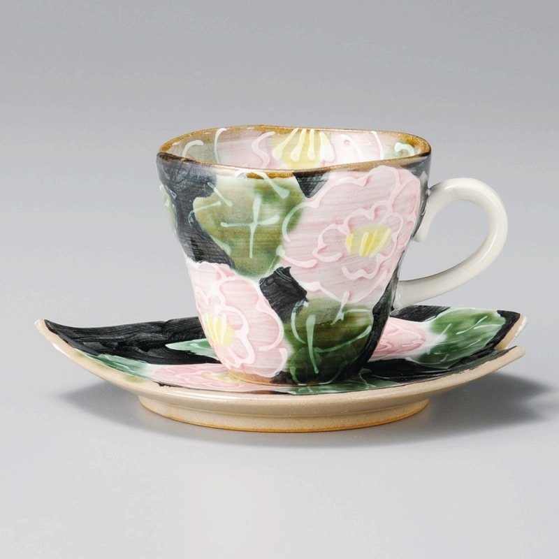 金正陶器 赤いﾎﾞﾀﾝ花びら受皿 1個 ※ソーサー単品のみ（ご注文単位1個）【直送品】