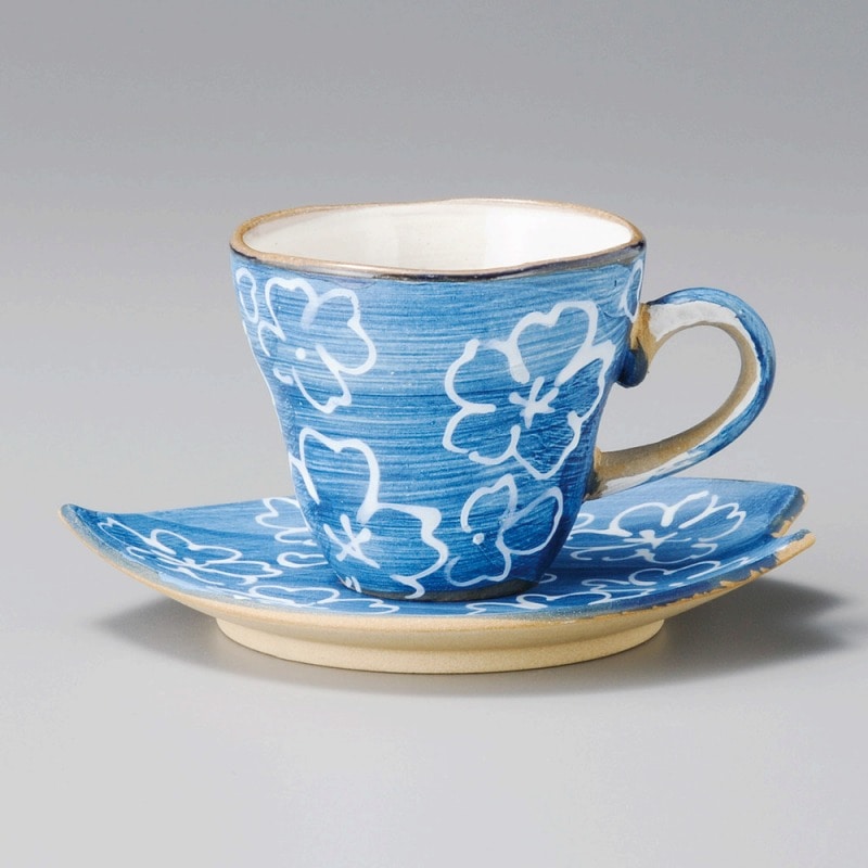 金正陶器 マット青桜コーヒー碗 1個 ※カップ単品のみ(ご注文単位1個)【直送品】