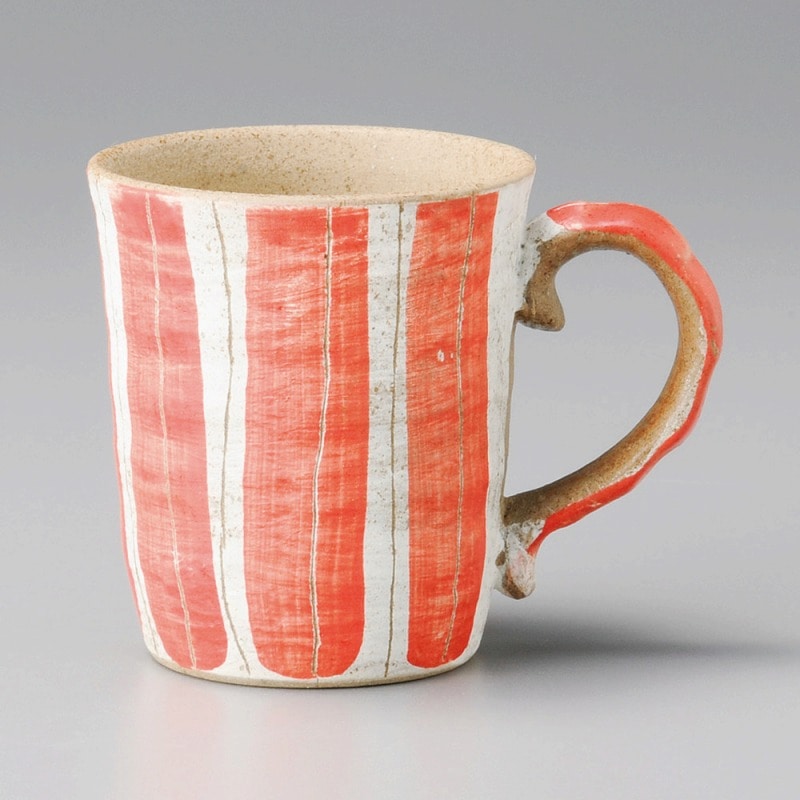 金正陶器 線彫十草マグ(赤) 1個(ご注文単位1個)【直送品】