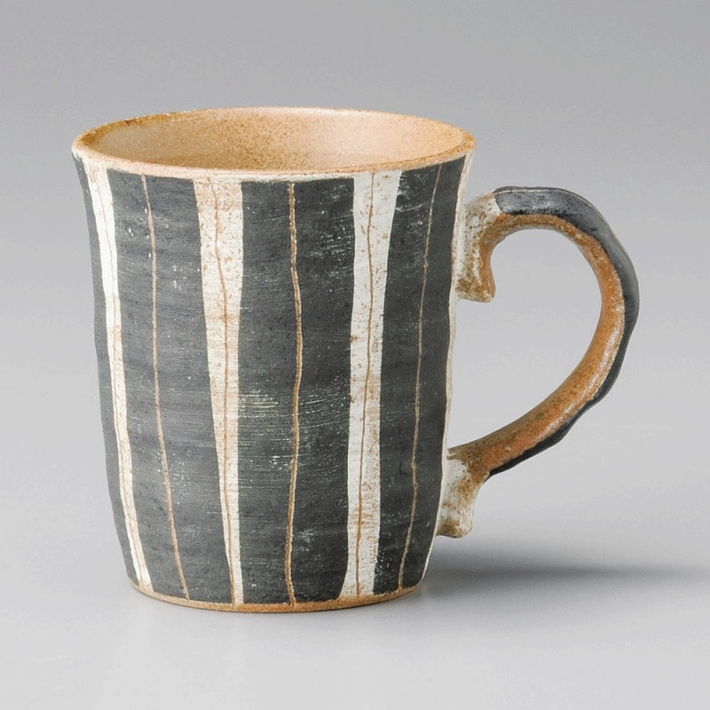 金正陶器 線彫十草マグ(黒) 1個(ご注文単位1個)【直送品】