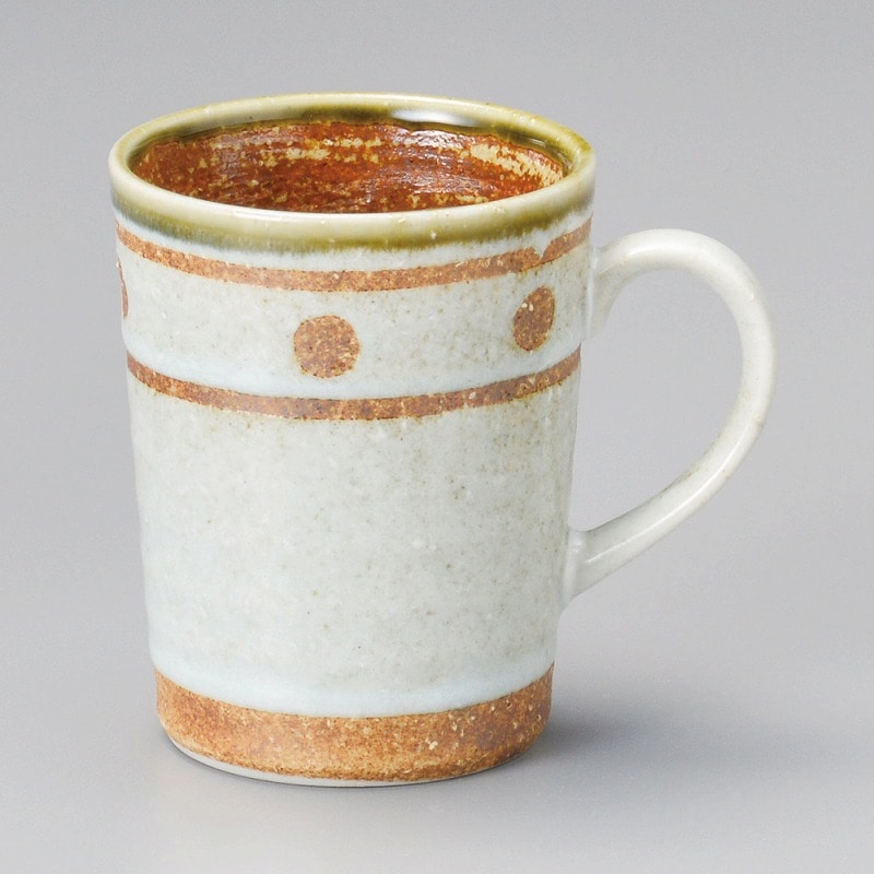 金正陶器 白イガ水玉マグ 1個(ご注文単位1個)【直送品】