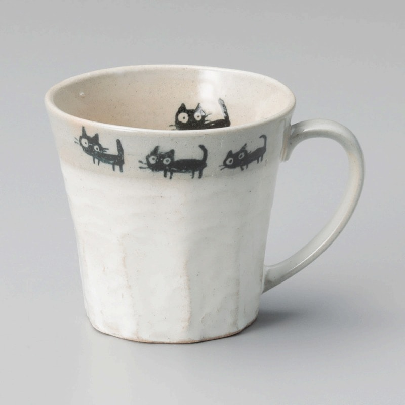 金正陶器 ねこ(白)マグ 1個(ご注文単位1個)【直送品】