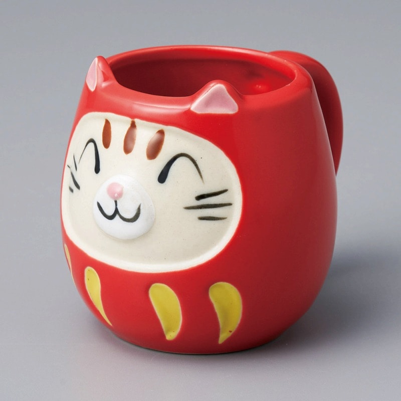 金正陶器 猫だるま 赤マグ 1個(ご注文単位1個)【直送品】