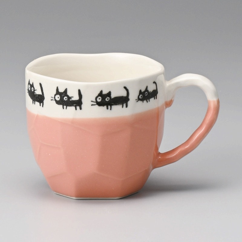金正陶器 ぬり分けネコマグ(P) 1個(ご注文単位1個)【直送品】