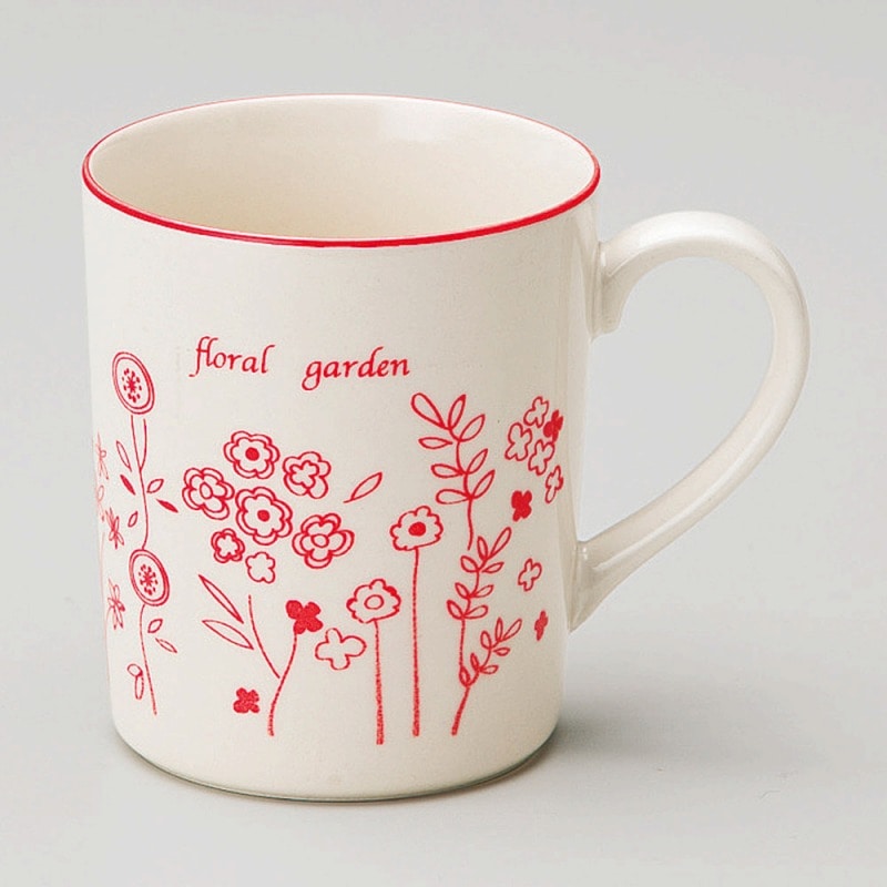 金正陶器 フローラルガーデン(RD)マグ 1個(ご注文単位1個)【直送品】